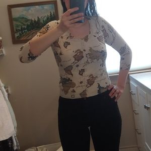 Anthro Guinevere Cartography Cardigan